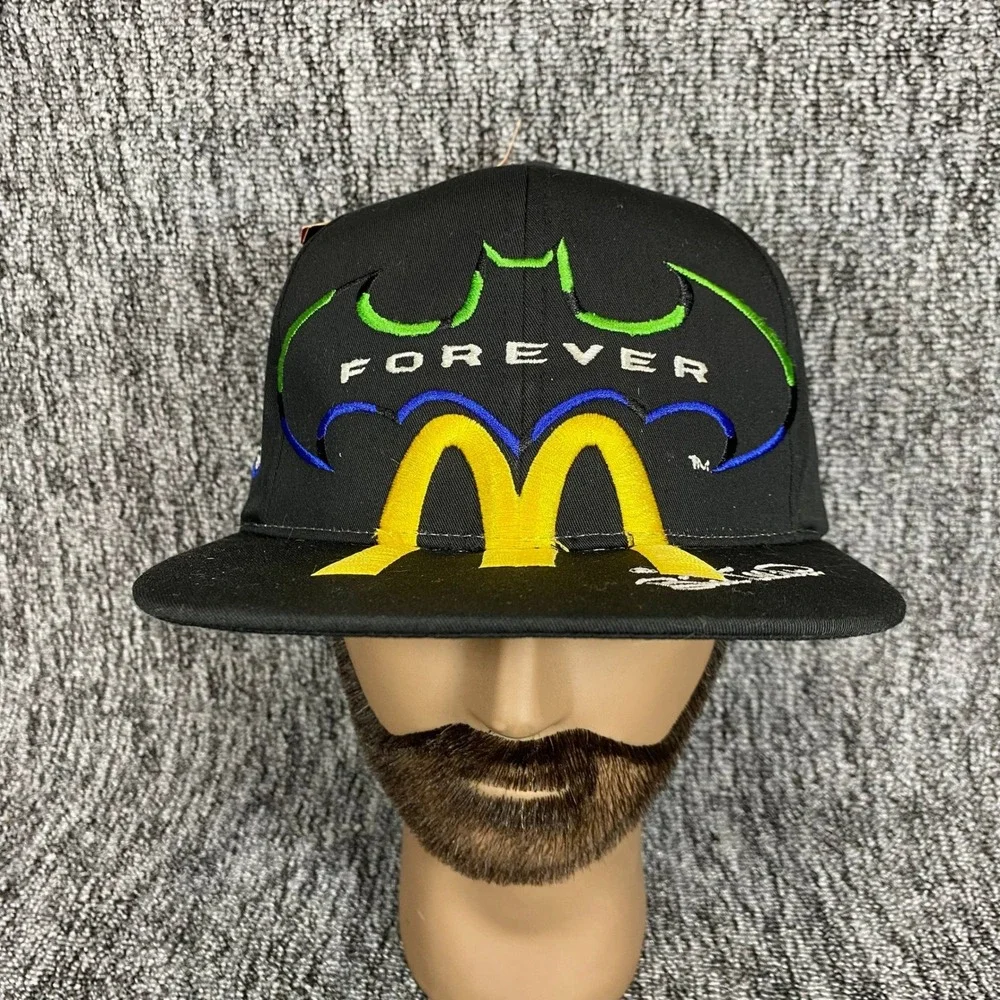 VTG 1995 Batman Forever McDonalds Bill Elliott NASCAR Hat AJD Snapback Cap NWT